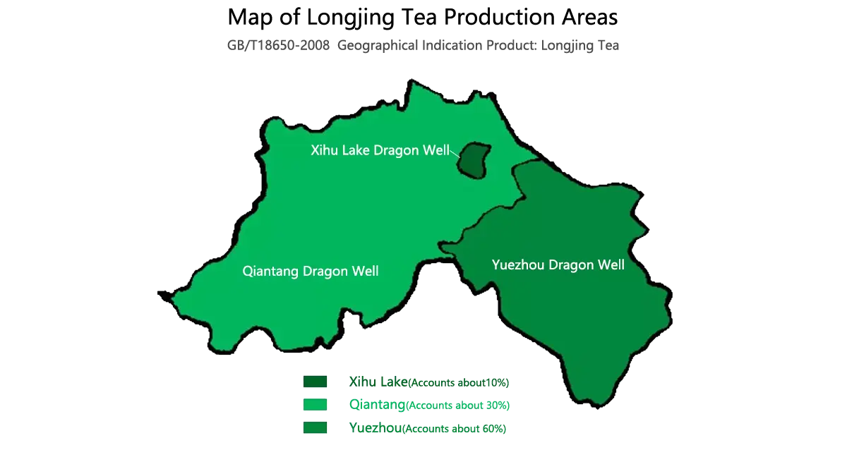 map of longjing tea production area
