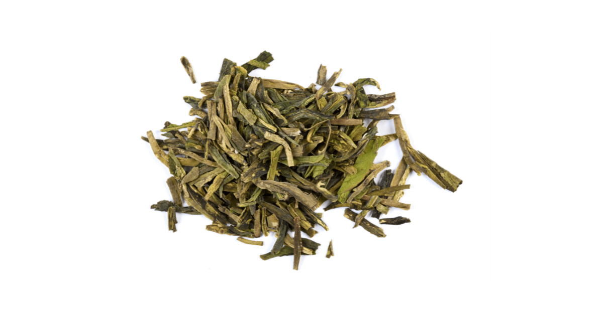 some longjing tea dry leaves